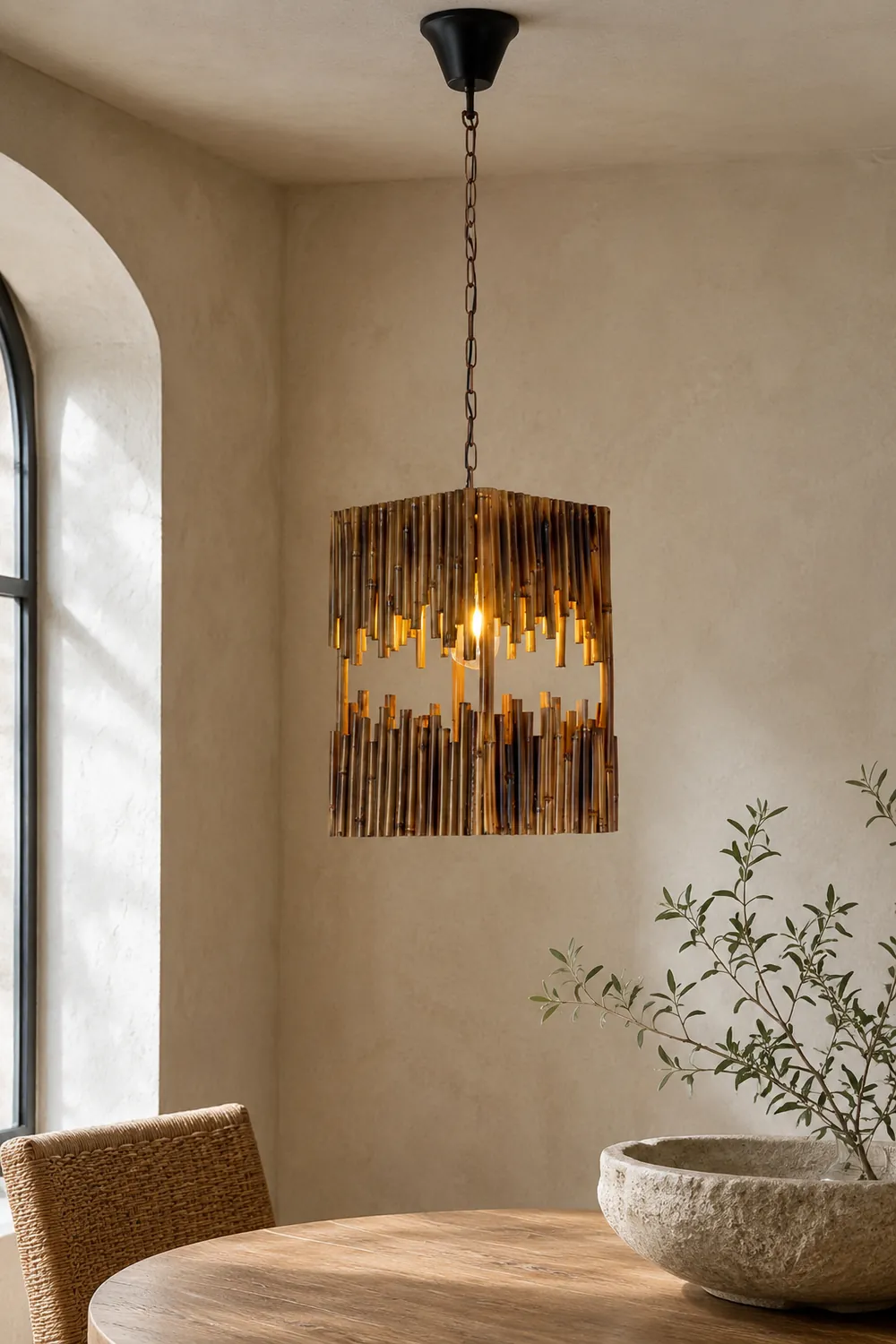 Austin Retro Rectangular Metal/Wood Pendant Light - Lumpaz