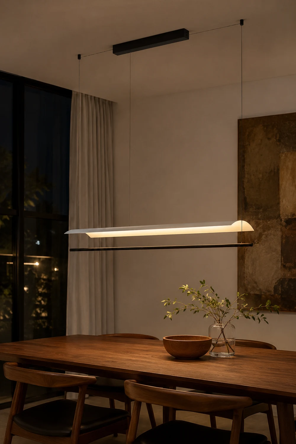 Edge Minimalist Linear Metal Pendant Light - Lumpaz