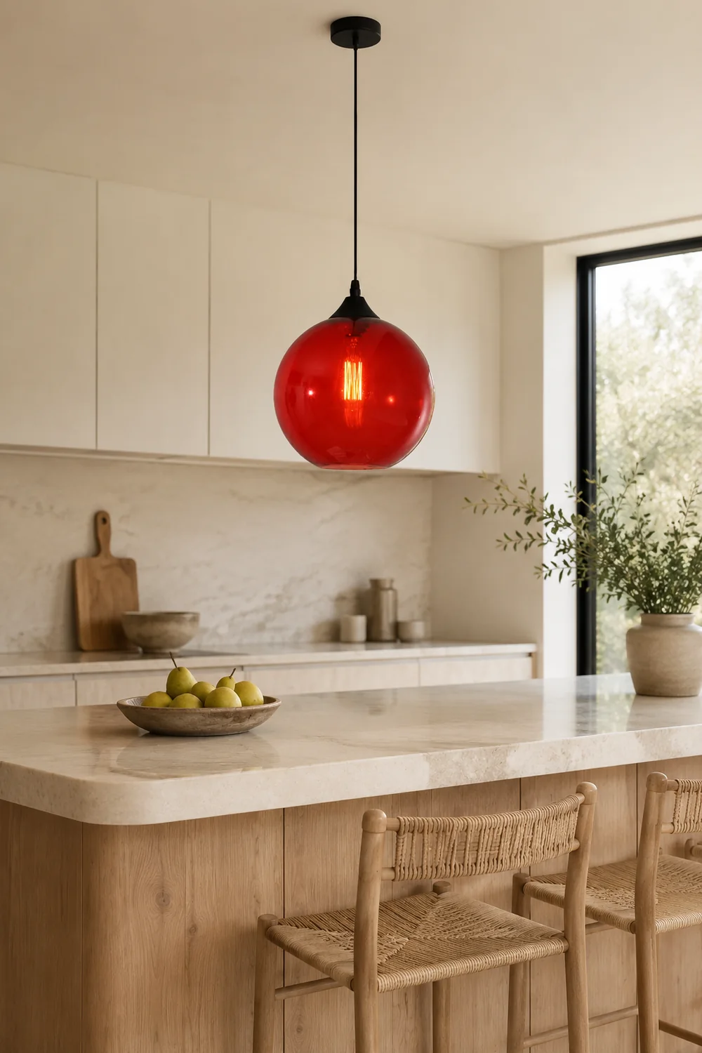 Hailie Modern Glass Globe Colorful Pendant Light - Lumpaz