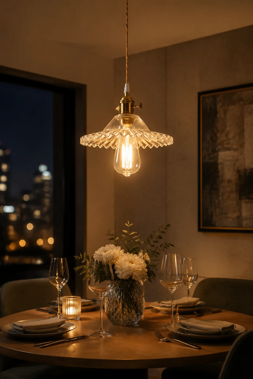 Hailie Art Deco Blown Brass & Glass Pendant Light, 7 Styles - Lumpaz