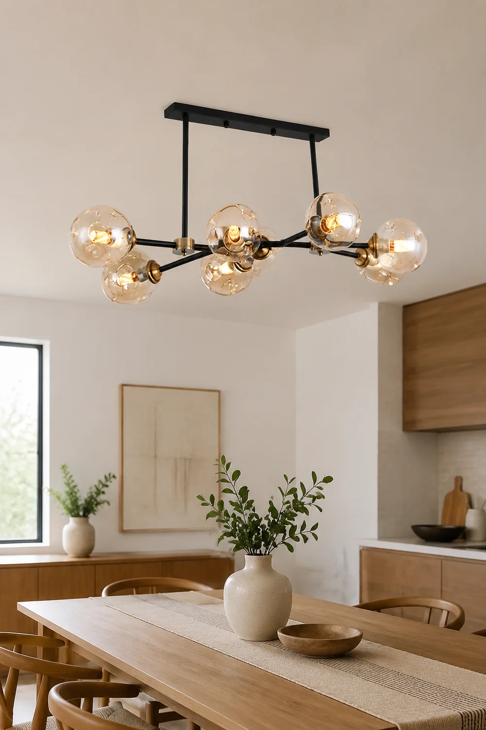 Valentina Decorative LED Glass Bubble Pendant Light, Amber - Lumpaz