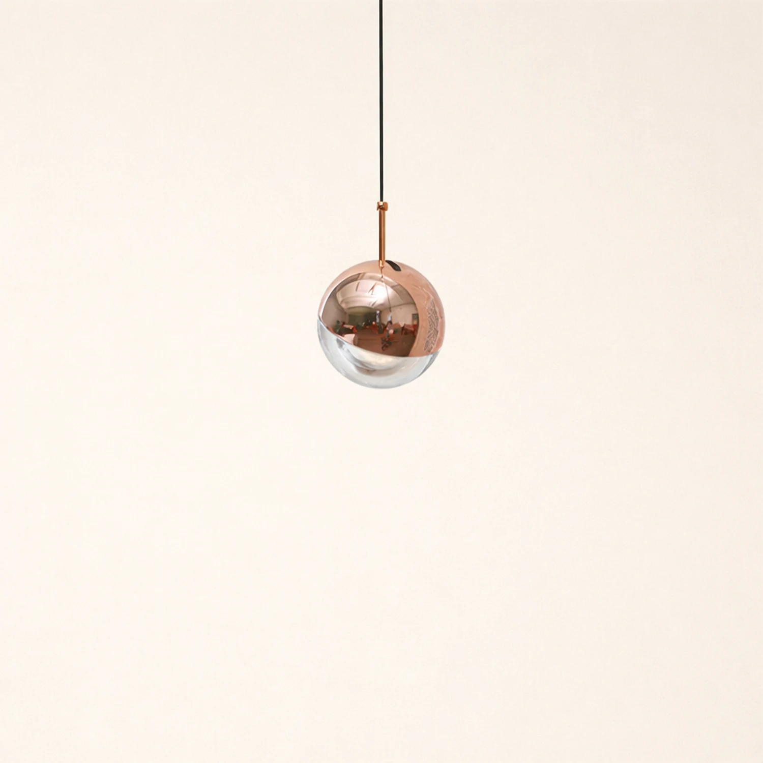 Valentina Modern Ball Metal/Glass Pendant Light, Gold/Rose Gold - Lumpaz