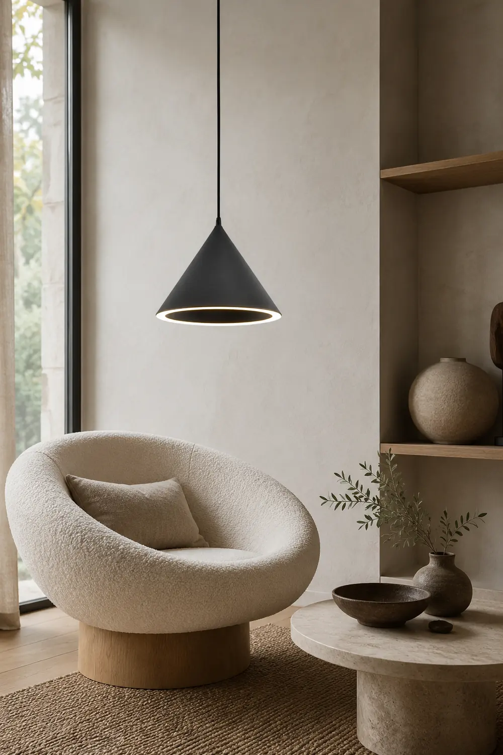 Morandi Funnel-Shape LED Pendant Light for Living Room - Lumpaz