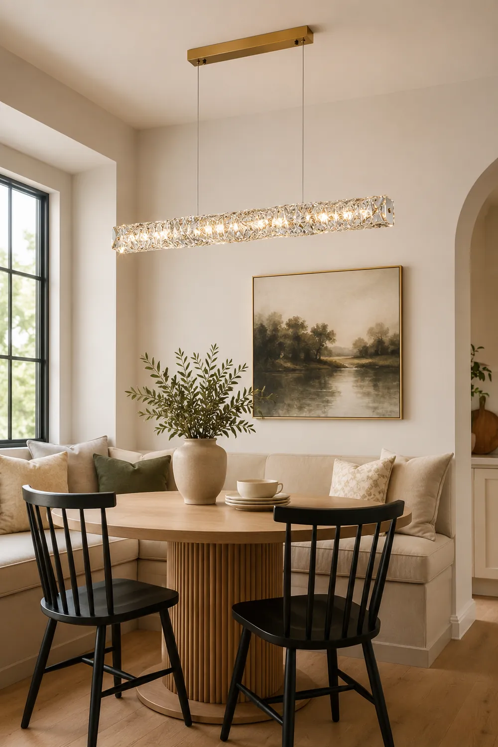 Kristy Crystal Sliver and Gold Pendant Light, Stainless Steel - Lumpaz