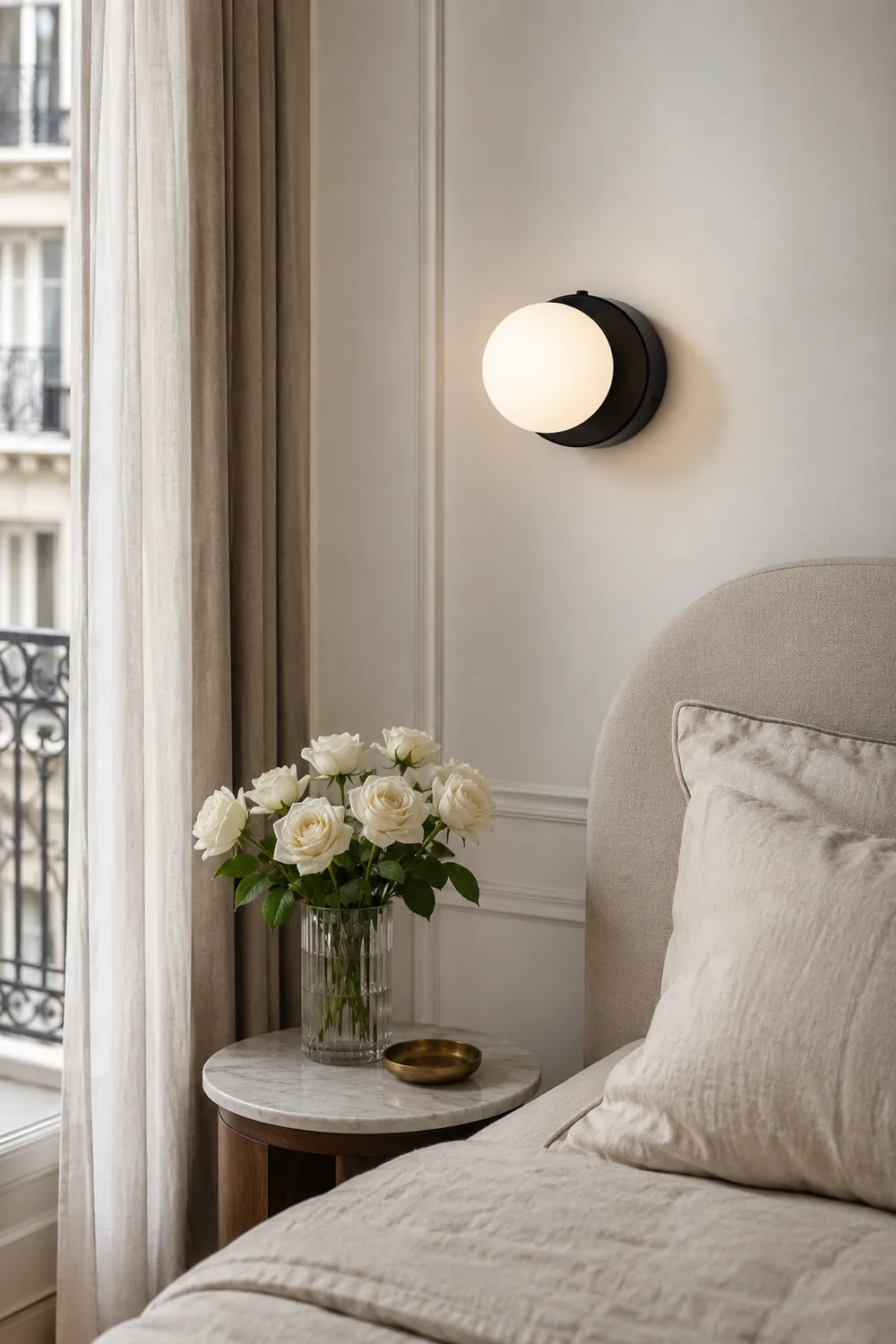 Valentina Modern LED Wall Lamp Black Metal Bedroom - Lumpaz