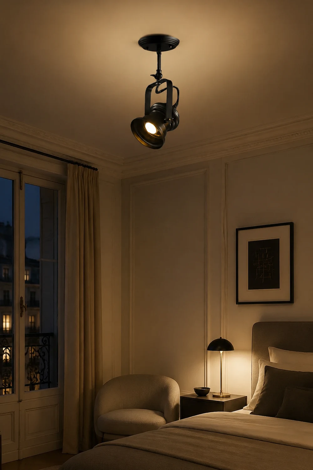 Alessio Industrial Style Rotatable Semi-Flush Mount Ceiling Light - Lumpaz