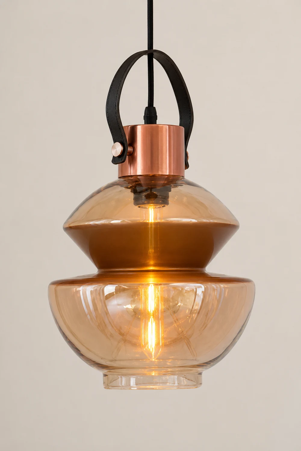 Alessio Copper Clear Glass Pendant Light - Lumpaz