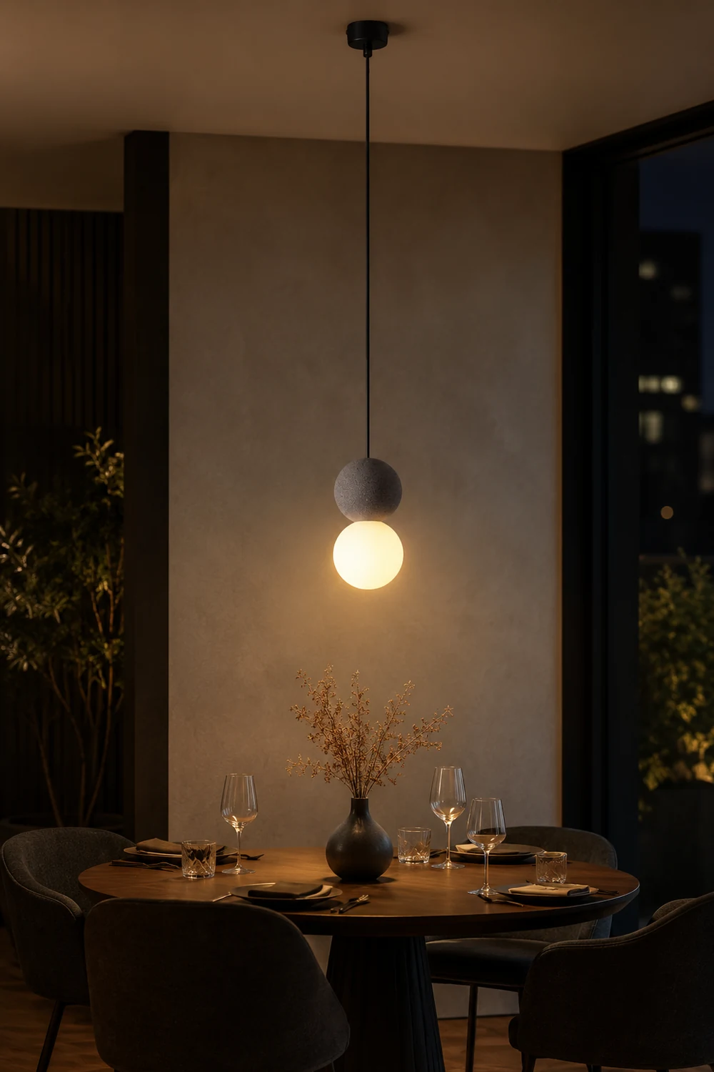 Byers Modern LED Pendant Light Black Metal Bedroom Living Room - Lumpaz