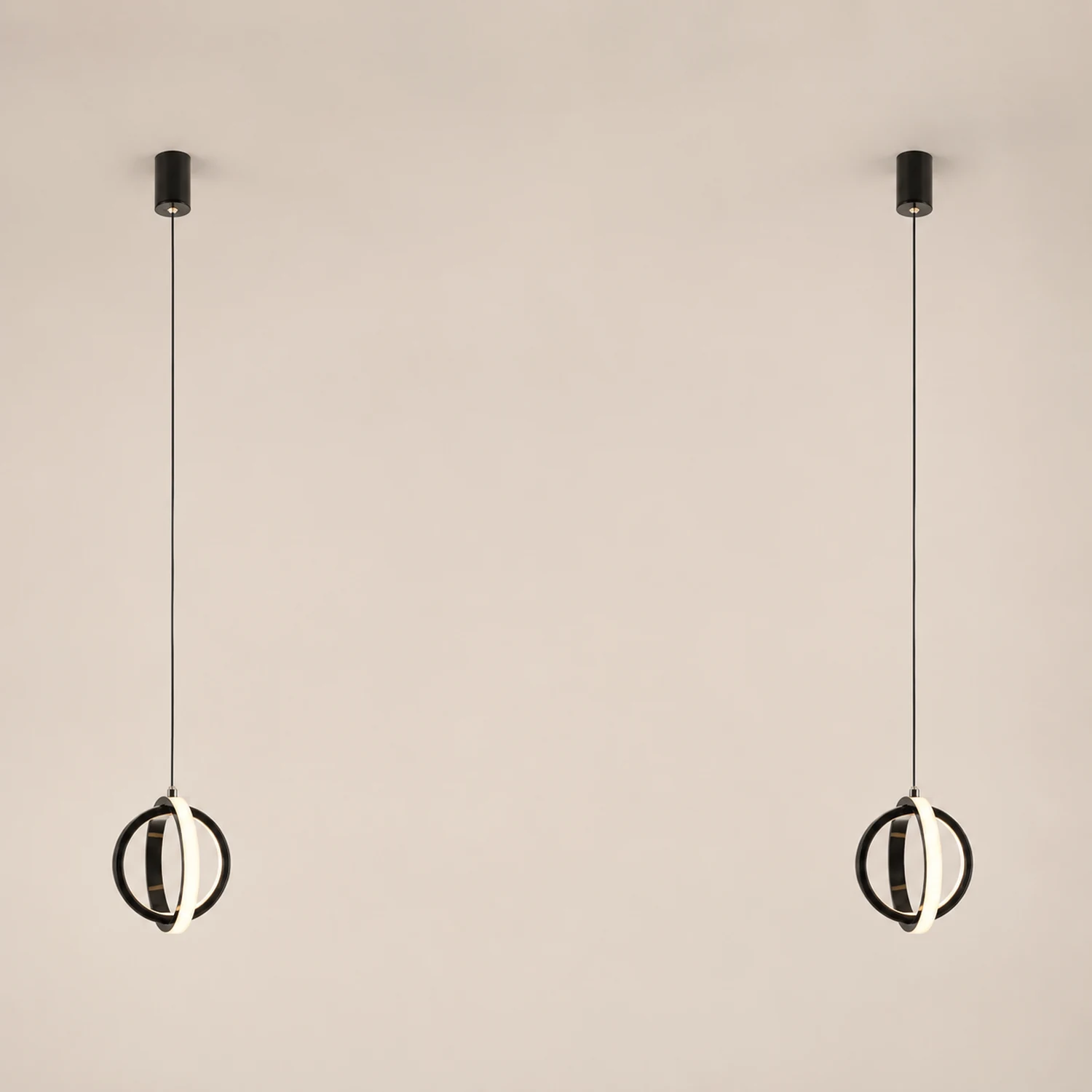 Lynch Pendant Light Spherical Modern, Metal, Black/Gold, Kitchen - Lumpaz