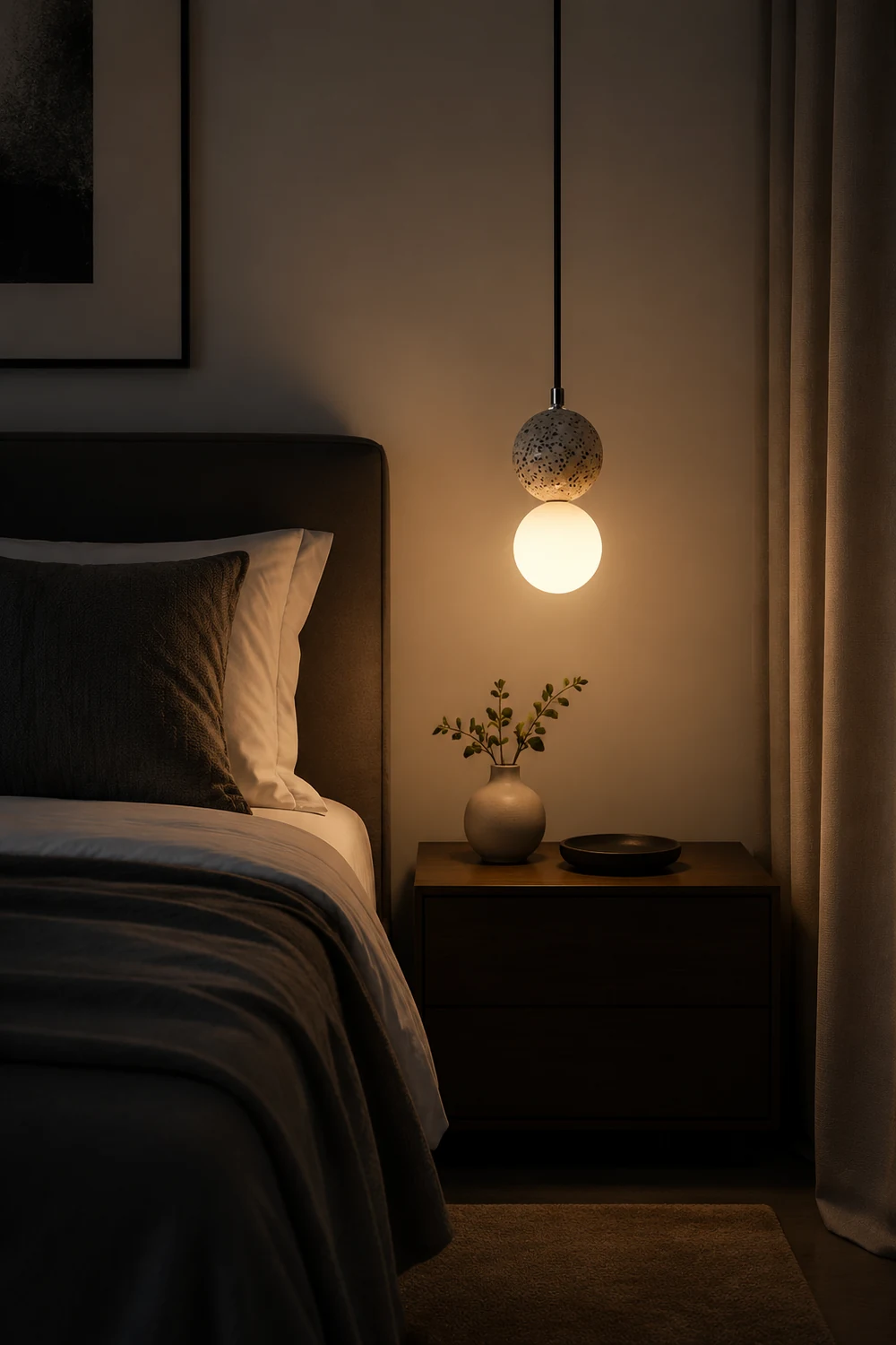 Valentina Single Globe Colorful Pendant Light, Dolomite, LED - Lumpaz