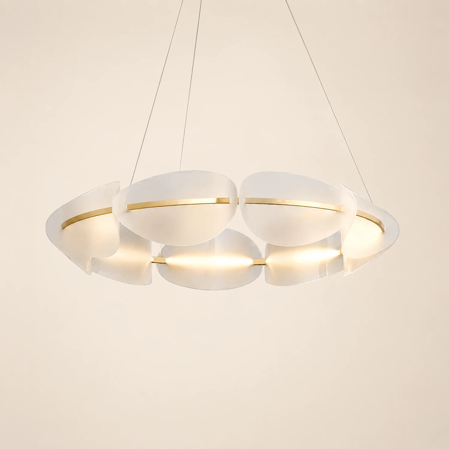 Bella Modern Ring Metal Pendant Light, White - Lumpaz