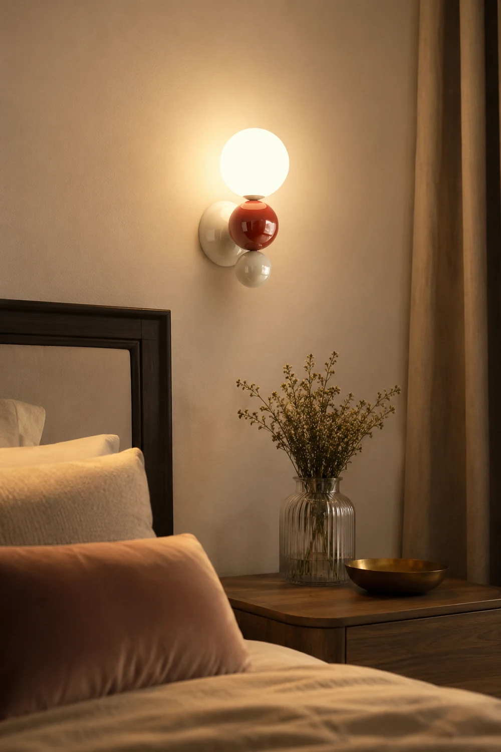 Valentina Modern LED Wall Lamp White Metal Bedroom Living Room - Lumpaz