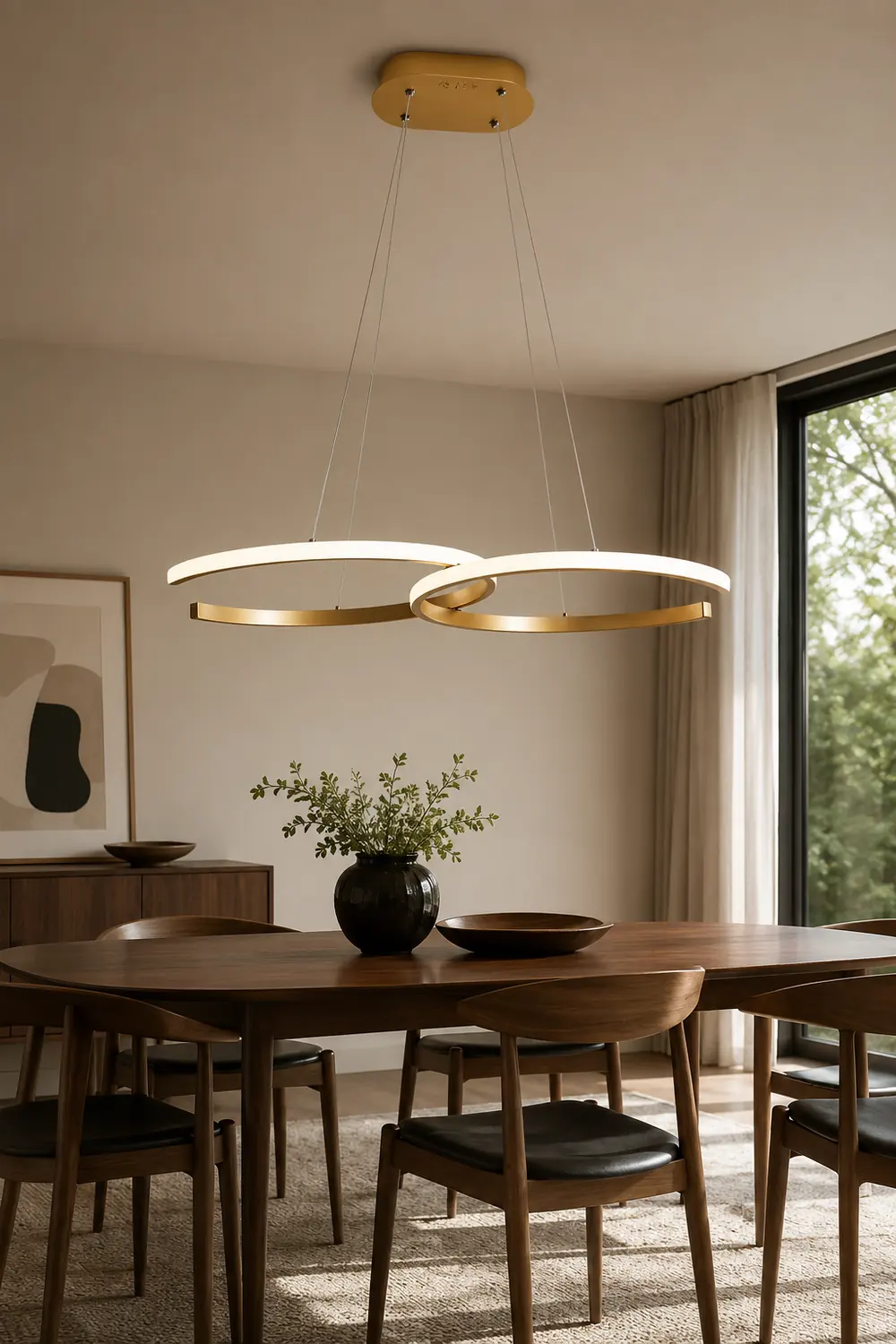 Modern Minimalist Pendant Light, Double-C - Lumpaz