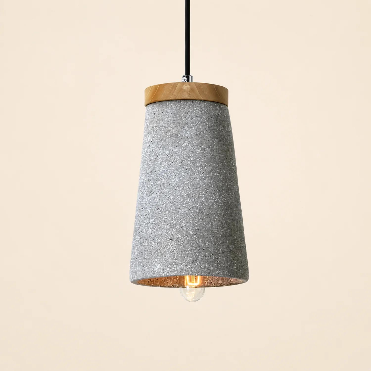 Coburg Wood Cement Pendant Light - Lumpaz