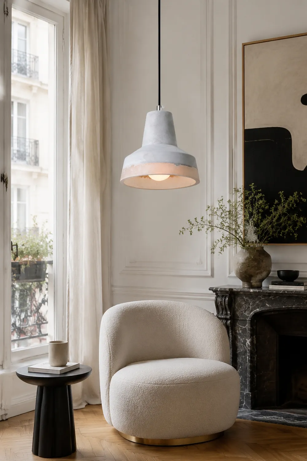 Delia Cement Pendant Light - Lumpaz