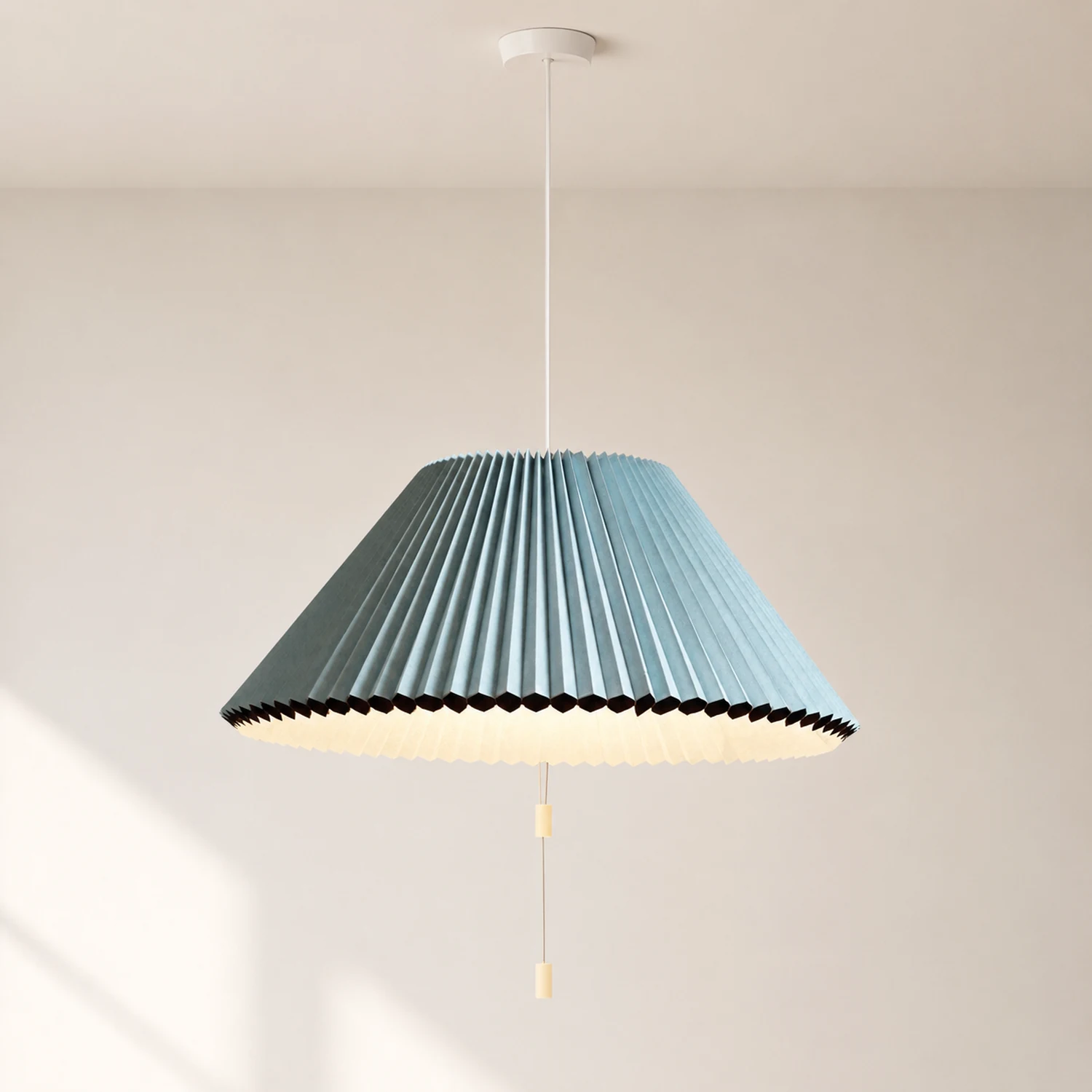 Morandi Modern Verstellbare Stofffalten Pendelleuchte, Braun/Weiß/Blau - Lumpaz