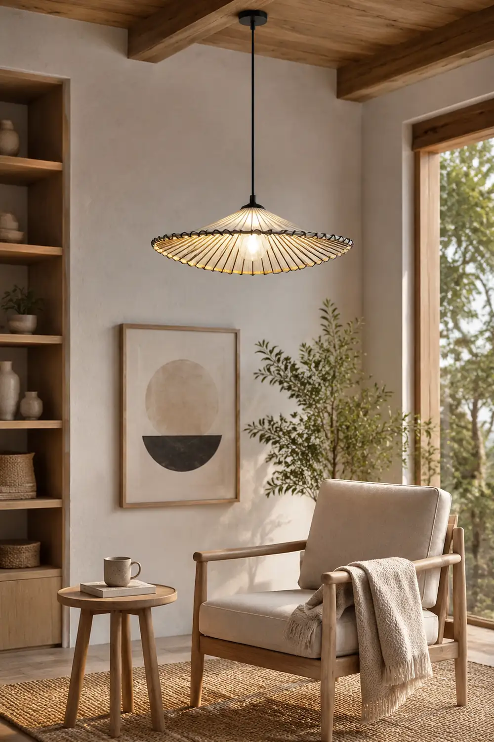 Lotus Leaf Fabric Pendant Light - Lumpaz