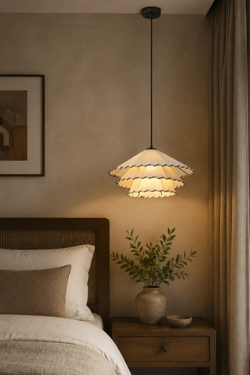 Lotus Leaf Fabric Pendant Light - Lumpaz