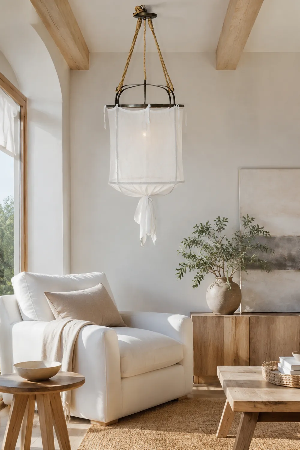 Provence Linen Pendant Light - Lumpaz
