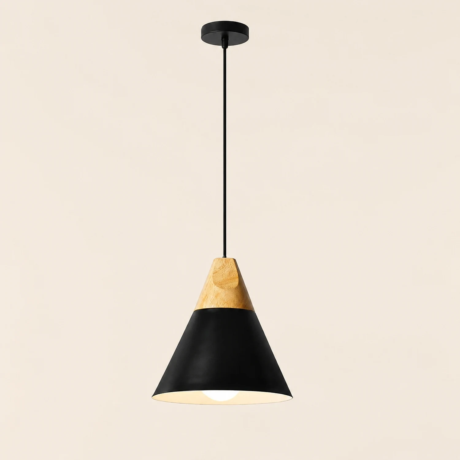 Morandi Multi-Shaped Wood And Metal Pendant Light, 6 Colors - Lumpaz