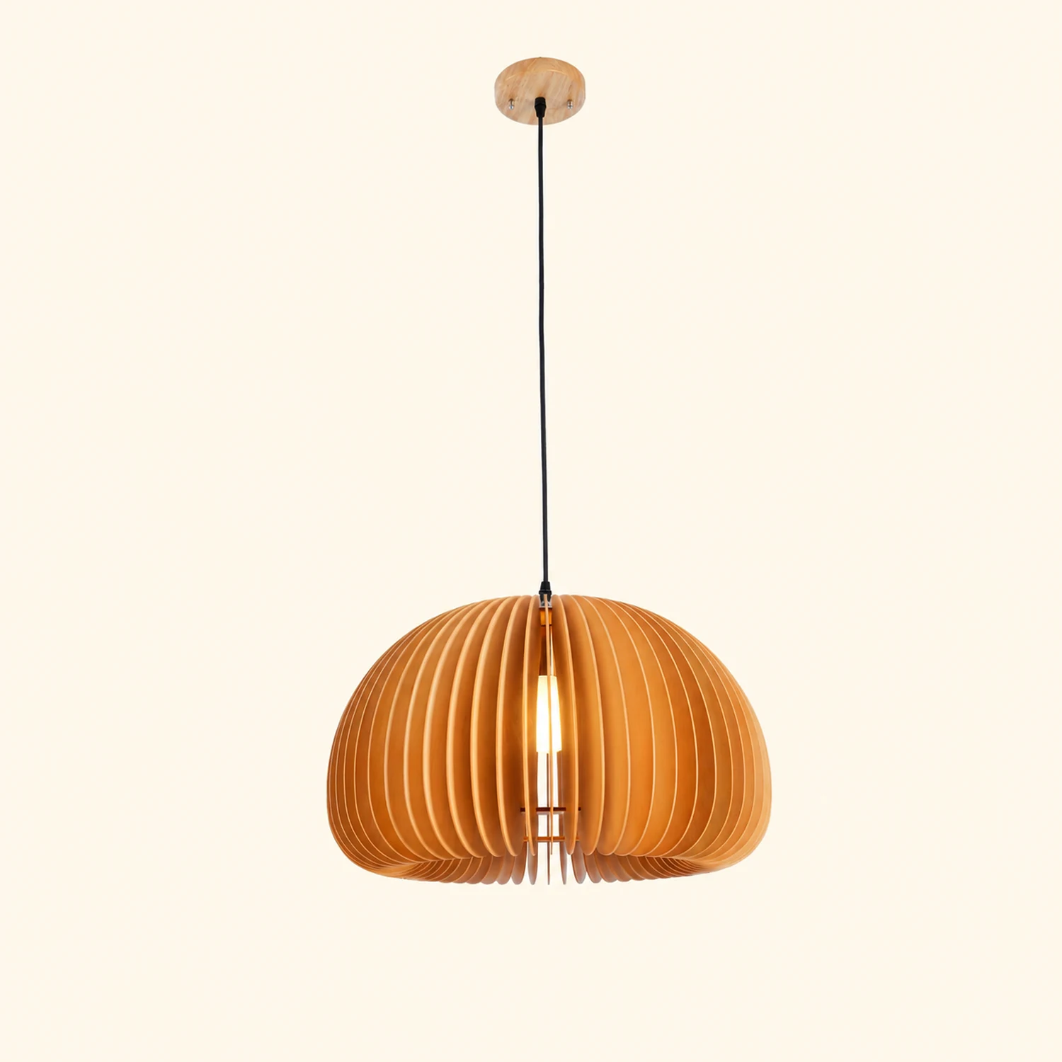 Wooden Pumpkin Pendant Lamp - Lumpaz