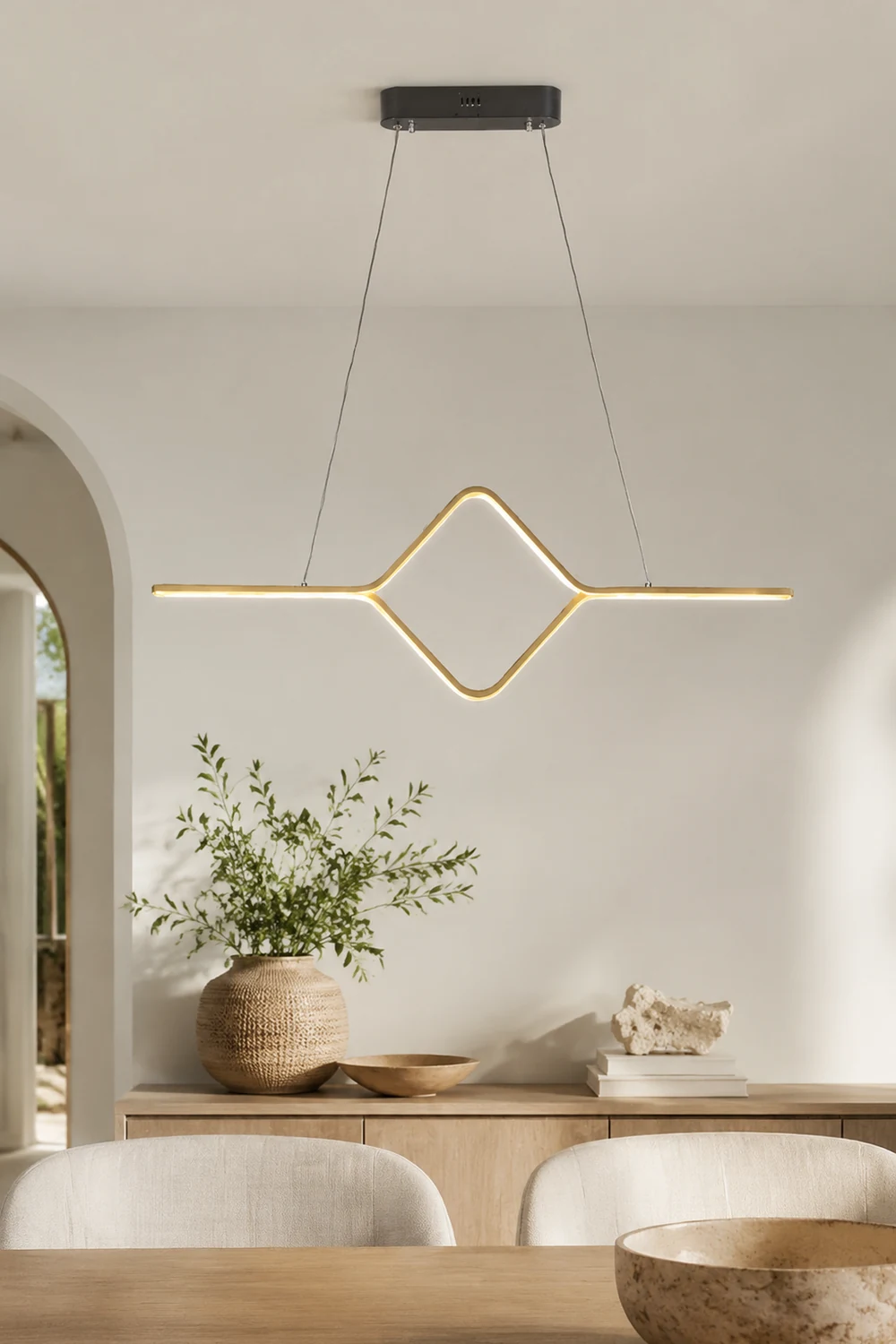 Bouvet Modern Linear Square Pendant Light, , Gold/Black - Lumpaz