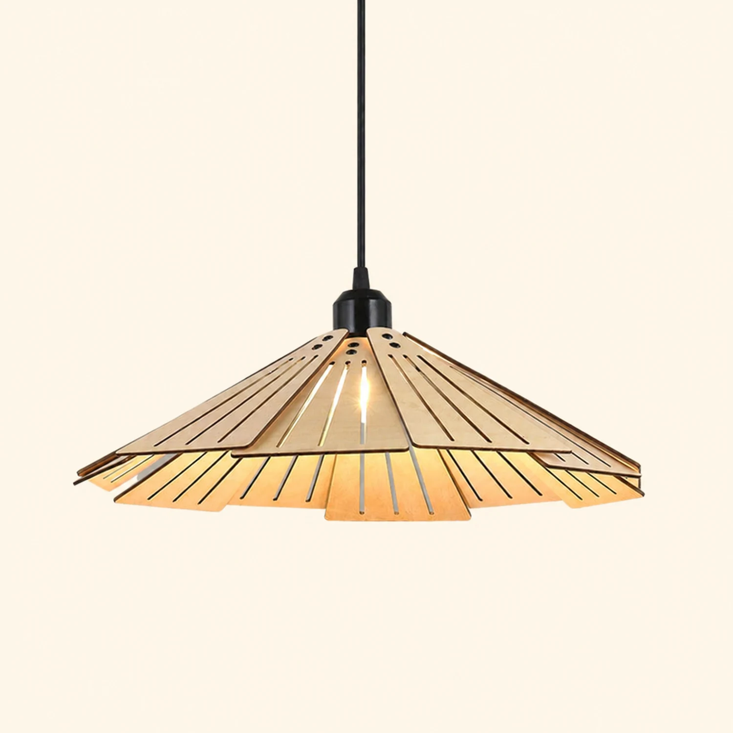 Samuels Retro Pendant Light, Metal & Wood - Lumpaz