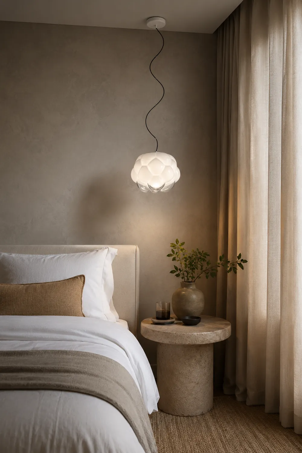 Modern Bostock Cloud Glass Pendant Light, White - Lumpaz