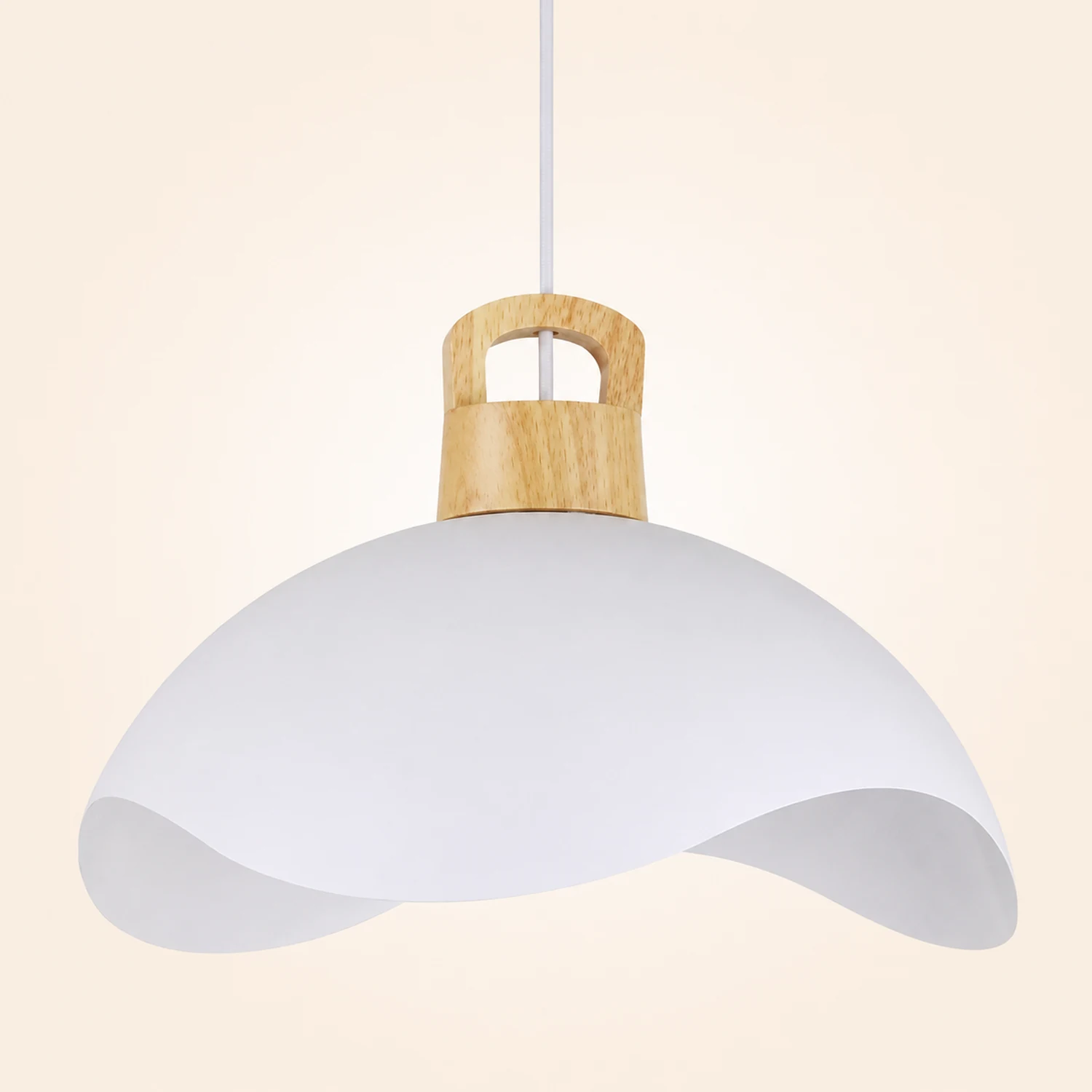 Morandi Colorful Shade Single Pendant Lights, Wood & Metal - Lumpaz