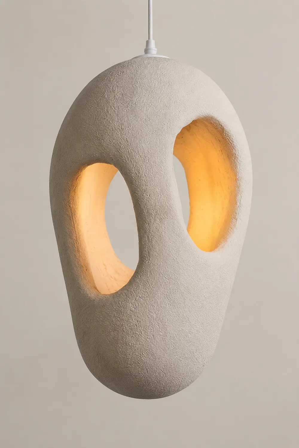 Hand-Built White Pendant Lamp - Lumpaz