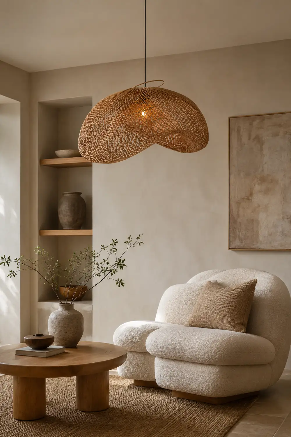 Rattan Wave Pendant Light - Lumpaz