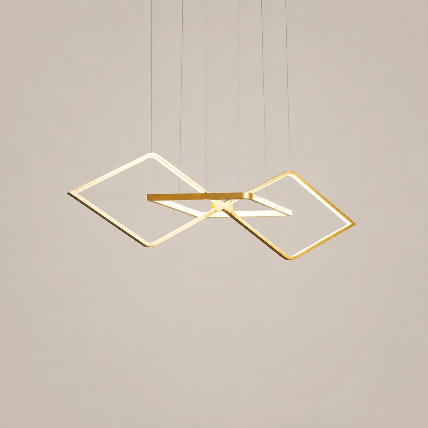 Bouvet Minimalist Geometric Metal Pendant Light, Black/Gold - Lumpaz
