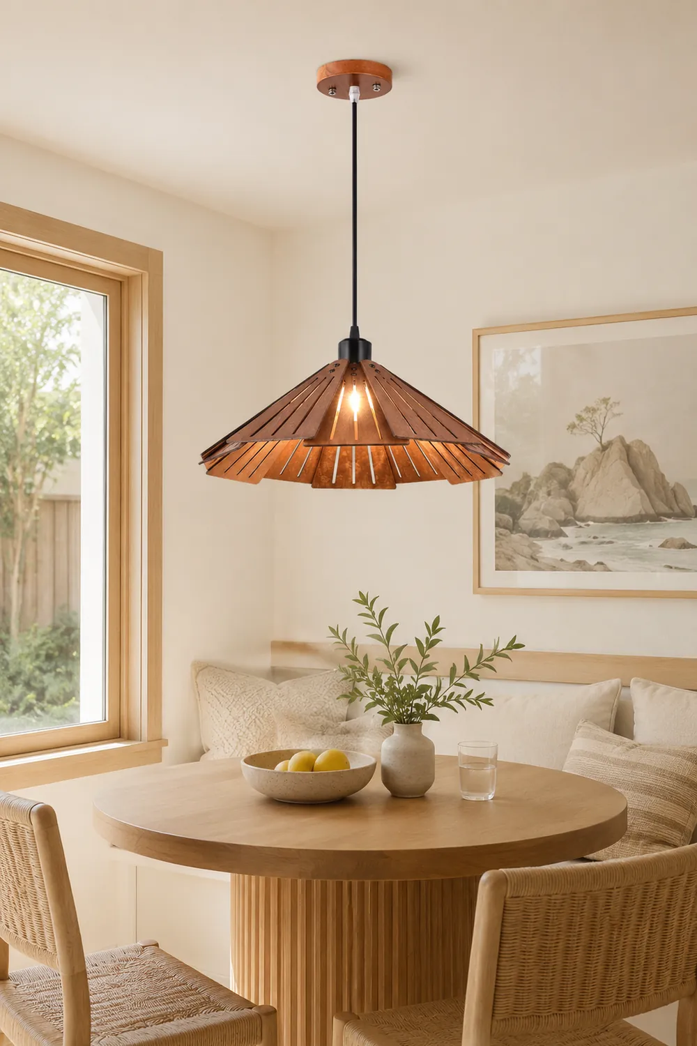 Samuels Retro Pendant Light, Metal & Wood - Lumpaz