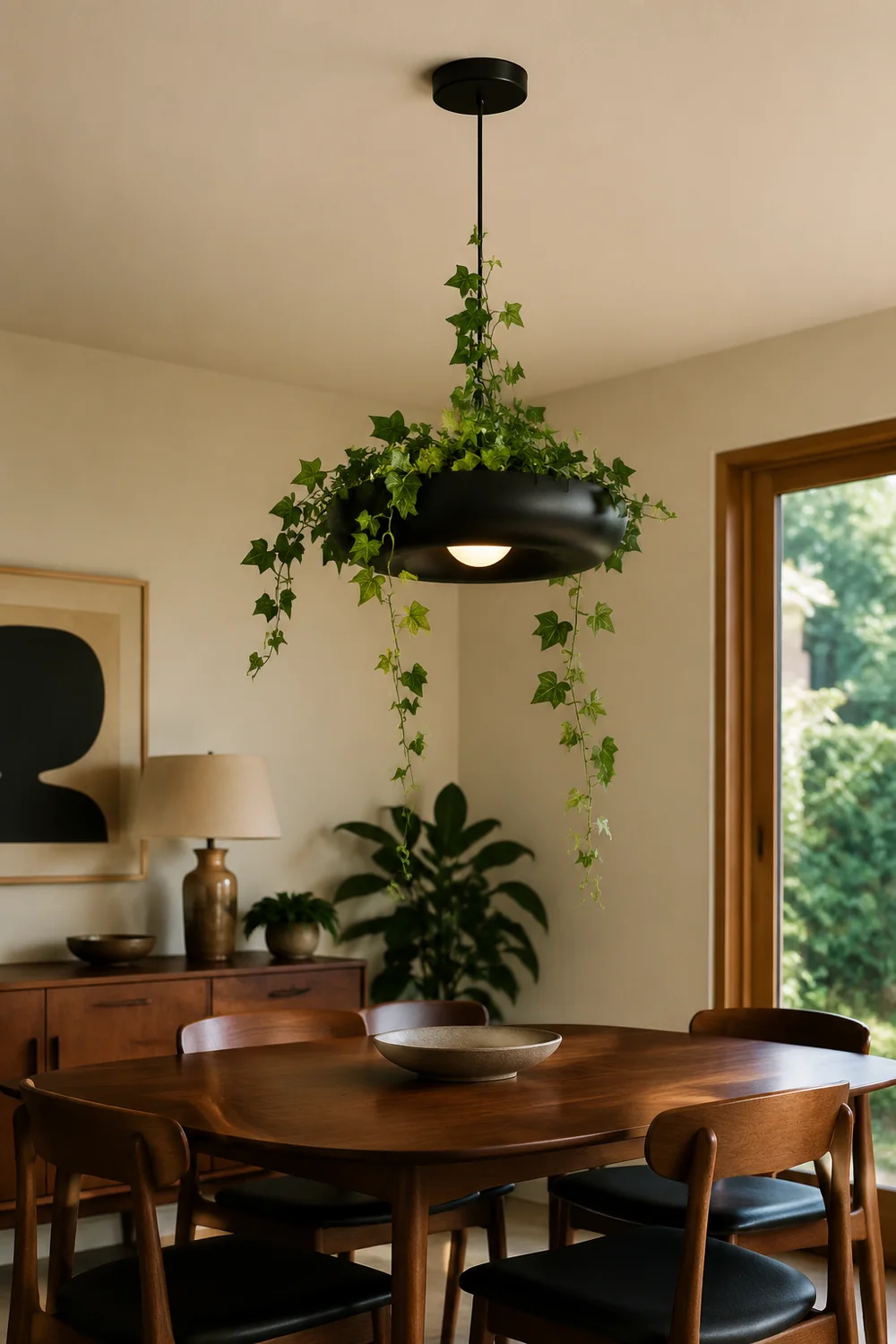 Nest Pendant Light Modern, Metal, Black/Green/White, Living Room - Lumpaz