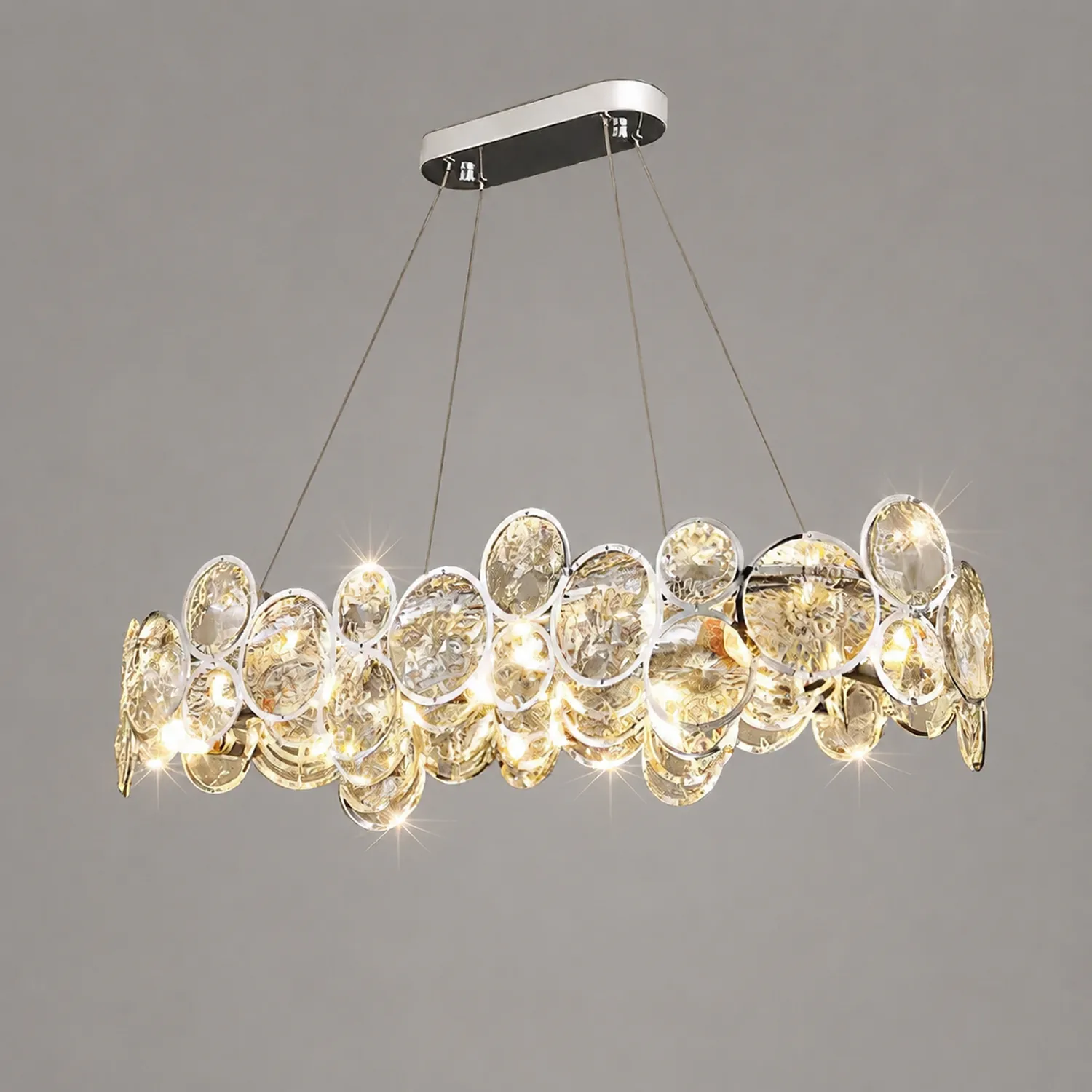 Chrome Round Crystal Chandelier - Lumpaz