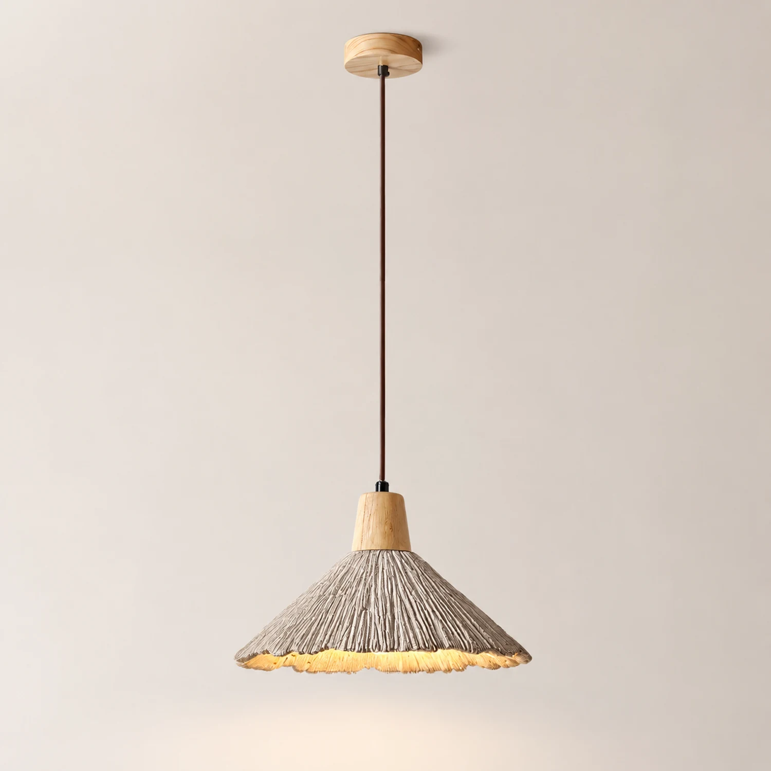 Concrete Pleated Pendant Lamp - Lumpaz