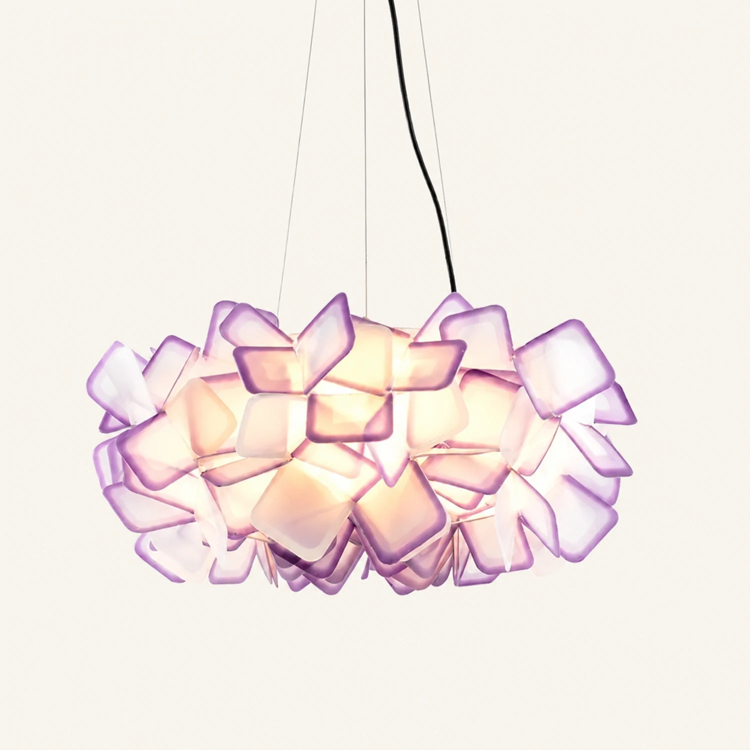 Bella Modern Decorative Flower Acrylic Pendant Light, Black/Blue - Lumpaz