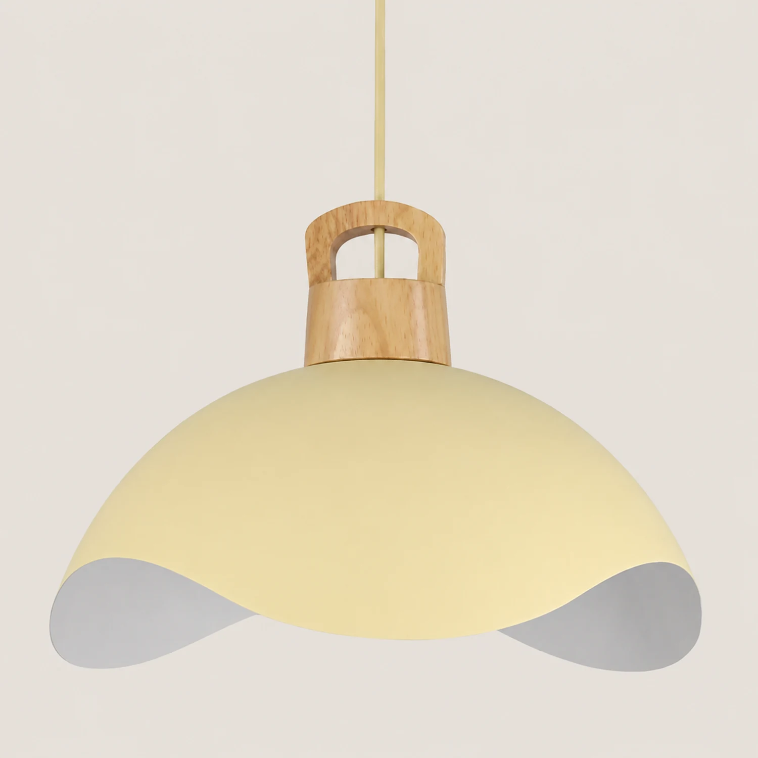 Morandi Colorful Shade Single Pendant Lights, Wood & Metal - Lumpaz