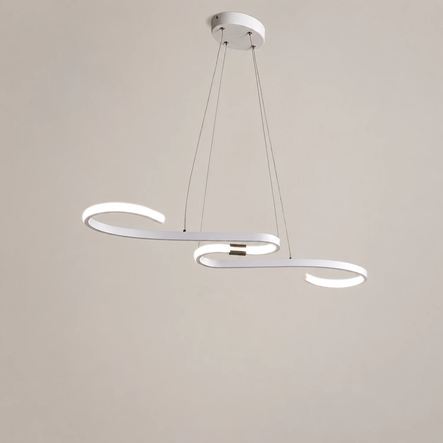 Post Modern Metal Linear Pendant Light, Black/White - Lumpaz