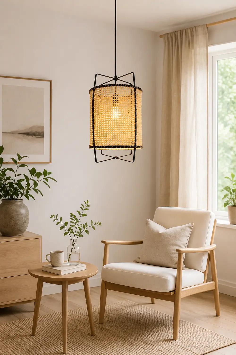 Rattan Cane Pendant Light - Lumpaz