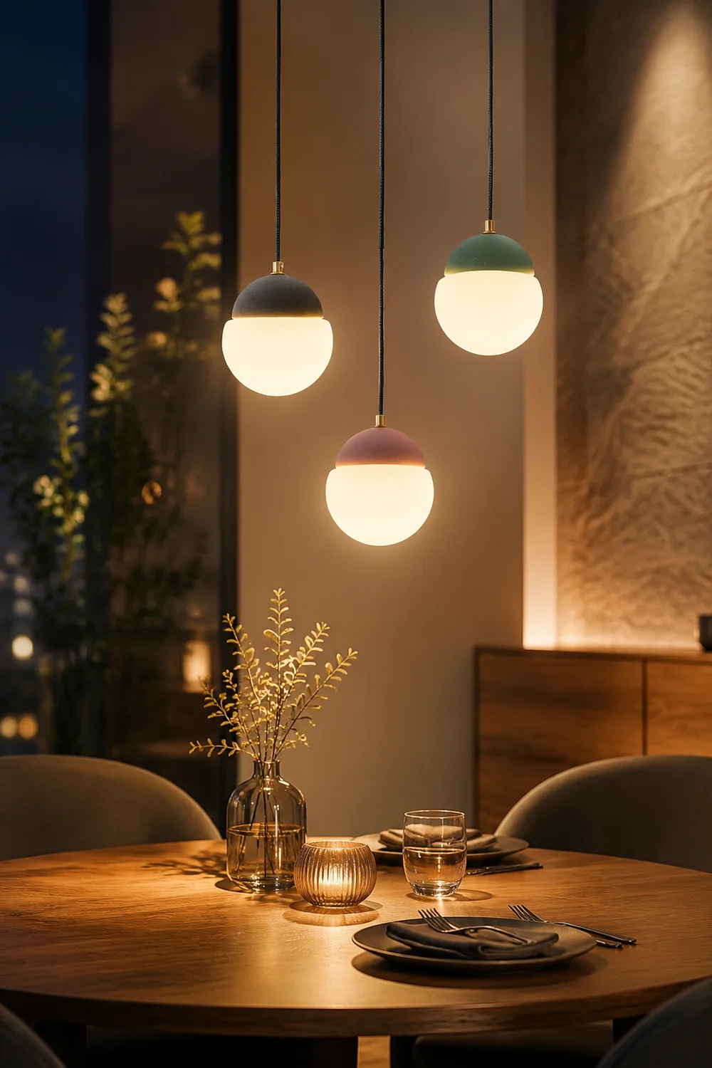 Cement Eclipse Pendant Lamp - Lumpaz