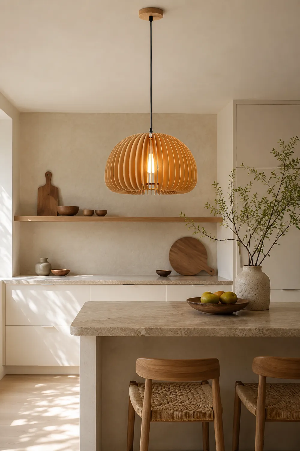 Wooden Pumpkin Pendant Lamp - Lumpaz