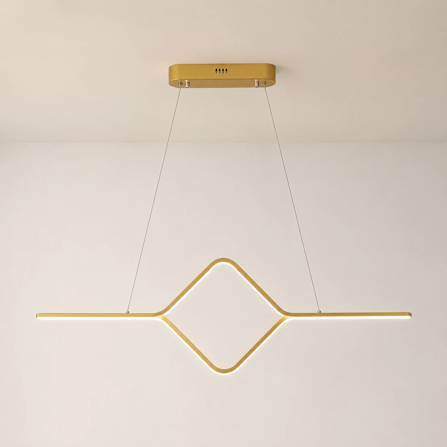 Bouvet Modern Linear Square Pendant Light, , Gold/Black - Lumpaz