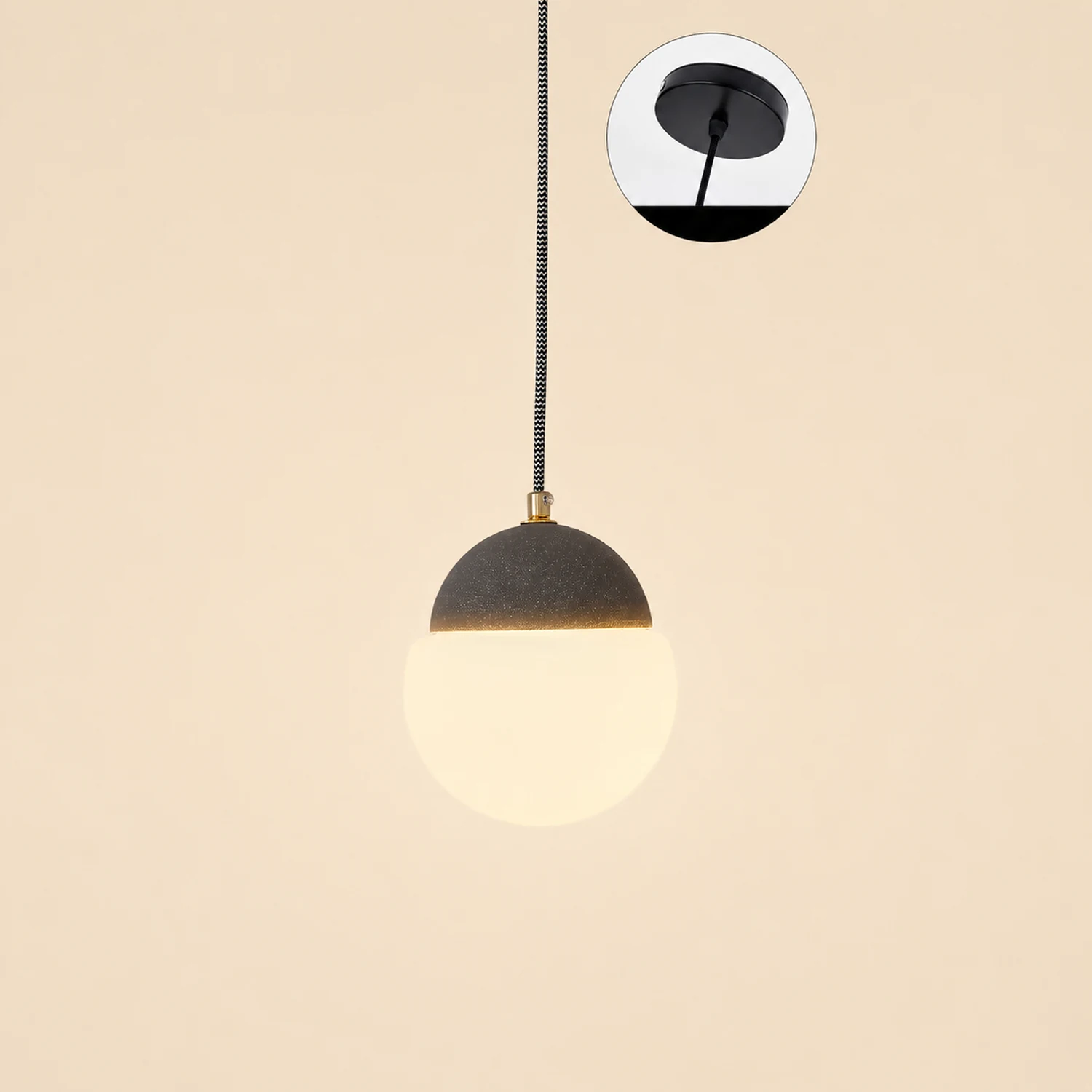 Cement Eclipse Pendant Lamp - Lumpaz