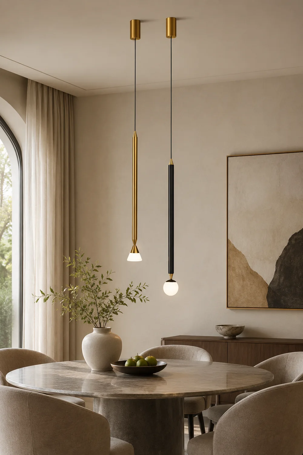 Carr Linear Metal Pendant Light, Black & Gold - Lumpaz