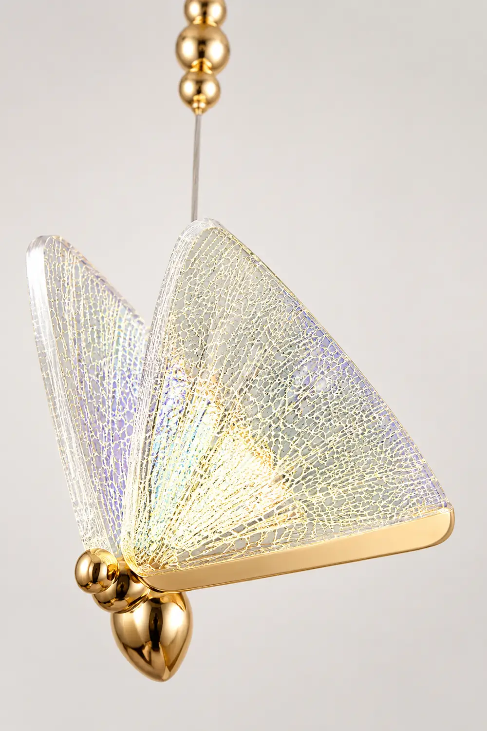 Kady Art Deco Butterfly Pendant Light, Crystal & Metal, 2 Color - Lumpaz