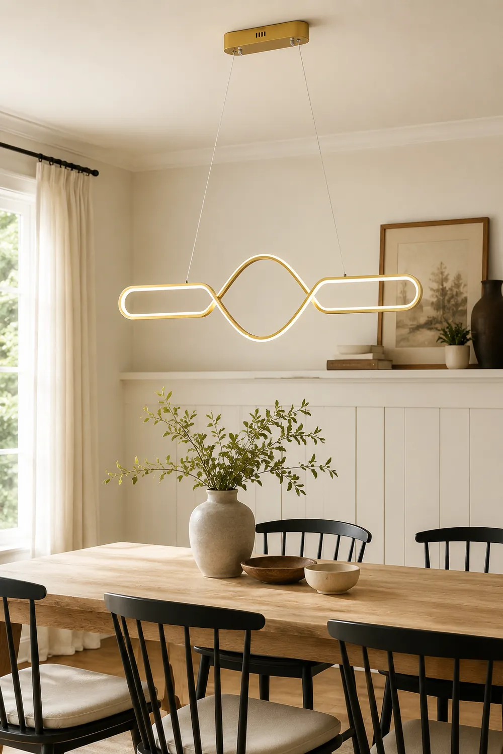 Bouvet Nordic Geometric Cross-Linear Pendant Light - Lumpaz