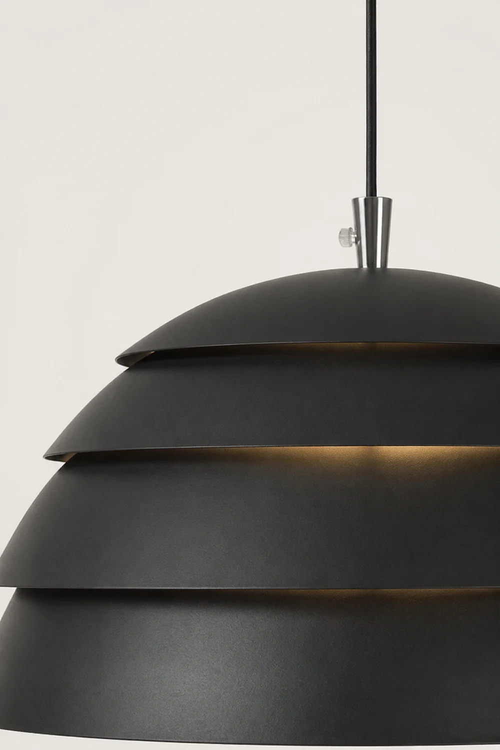 Nazifa Design Semi-Globe Metal Pendant Light, Black/White - Lumpaz
