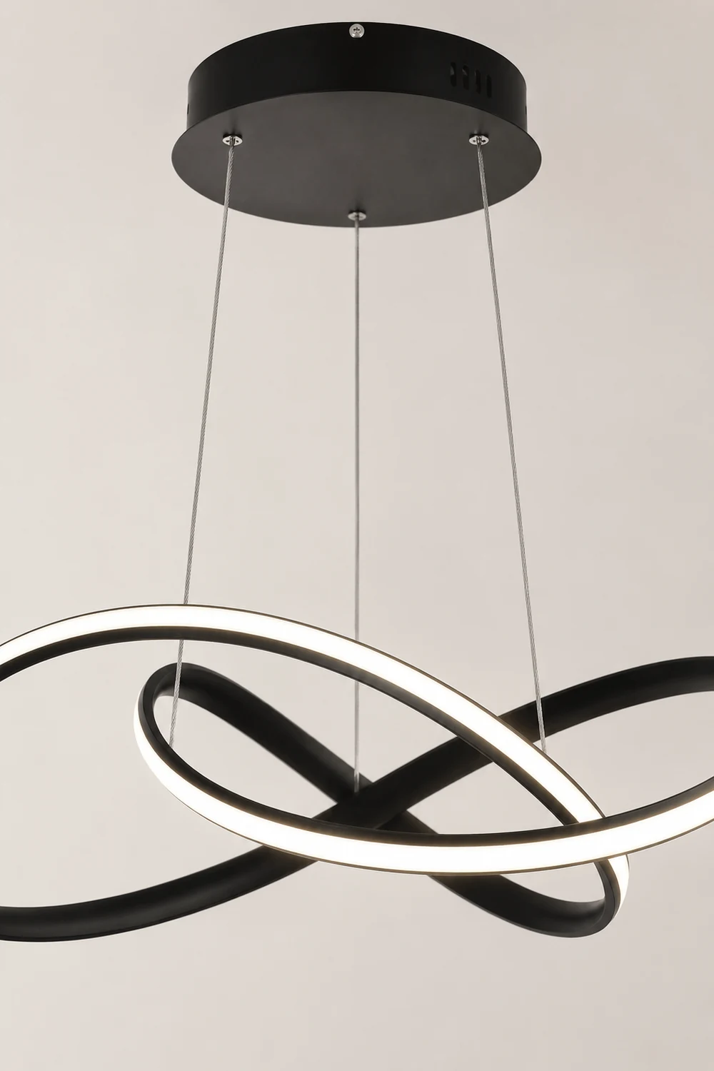Pendant Light linear Modern, Acrylic/Metal, Black/White, Dining Room - Lumpaz