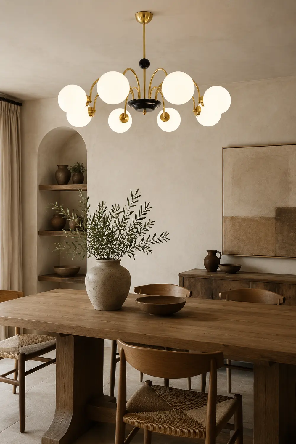 Modern Globe Glass Art Deco Chandelier, Living Room - Lumpaz